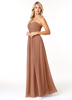 Azazie Yazmin Bridesmaid Dresses Bronzer A-Line Sweetheart Neckline Chiffon Convertible Dress image3