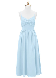 Azazie Zeya Junior Sky Blue A-Line Chiffon Dress image7