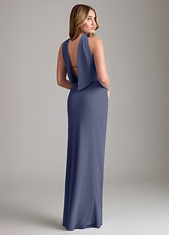 Azazie Lusinda Bridesmaid Dresses Stormy Mermaid Off the Shoulder Chiffon Convertible Dress image6