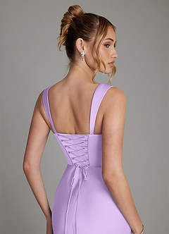 Azazie Agustina Brautjungfernkleider Meerjungfrau-Linie Korsett Stretch-Satin Kleid Flieder image6