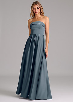 Azazie Lucienne Bridesmaid Dresses Twilight A-Line Strapless Stretch Satin Convertible Dress image1