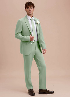 front Ethan Dusty Sage Refined Weave Suit Jacket