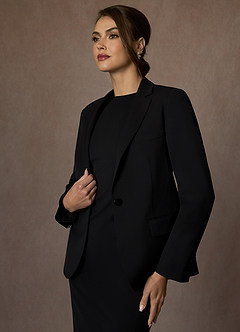 front Charlotte Noir Robe à tissage raffiné