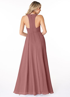 Azazie Mimi Bridesmaid Dresses A-Line V-Neck Chiffon Floor-Length Dress image2