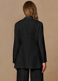 front Belicia Black 100% Linen Blazer