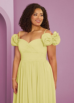 Barbie ♥ Azazie Bridesmaid Dresses Lemon Sorbet A-Line Off the Shoulder Chiffon Convertible Dress image18