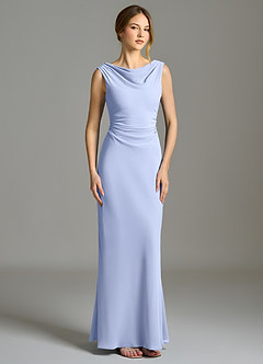 Azazie Kieryn Robes de demoiselle d'honneur Robe Sirène en Mousseline de soie Plissée Eis image5