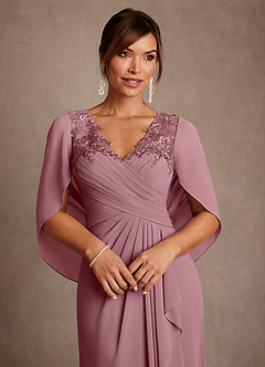 Azazie Forums Mother of the Bride Dresses Vintage Mauve A-Line Lace Dress image4
