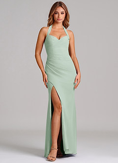 Azazie Emeria Suknie dla druhen Syrena Dekolt w kształcie serca Szyfon Do ziemi Sukienka image3