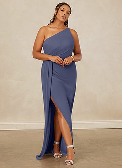 Christian Siriano Bridal for Azazie 1003 Bridesmaid Dresses Stormy Sheath One Shoulder Chiffon Dress image8
