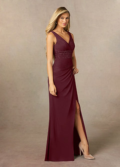 Azazie Winona Mother of the Bride Dresses Cabernet Mermaid Sequins Mesh Dress image2