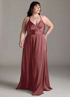 Azazie Davis Robes de demoiselle d'honneur Robe Trapèze en Satin extensible Plissée Améthyste image7