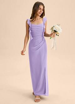 Azazie Jessamine Junior Lilac Mermaid Sweetheart Neckline Chiffon Dress image3