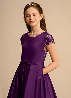 Azazie Bunny Junior Formal vestidos de niña de las flores Vestido de Uva de Encaje de Princesa image4