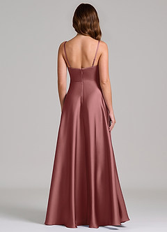 Azazie Amani Robes de demoiselle d'honneur Robe Trapèze en Satin extensible Plissée Améthyste image5