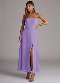 Azazie Wren Vestidos de madrinha de casamento Vestido Taiti de Chiffon de Linha A com Sem alças image1