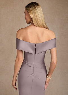 Azazie Laredo Mother of the Bride Dresses Vintage Mauve Mermaid Off the Shoulder Stretch Crepe Dress image8