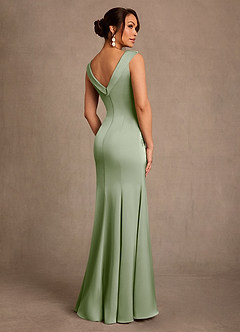 Azazie Franny Abiti per la Madre della Sposa Abito Tubino in Raso Elasticizzato Pizzo Verde Salvia image2