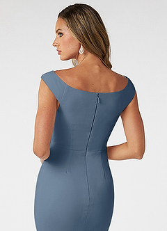 Azazie Nicolina Bridesmaid Dresses Twilight Mermaid Square Neckline Stretch Crepe Dress image4