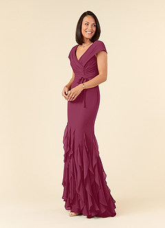 Azazie Bailora Abiti per la Madre della Sposa Abito Sirena in Chiffon Increspato Gelso image6