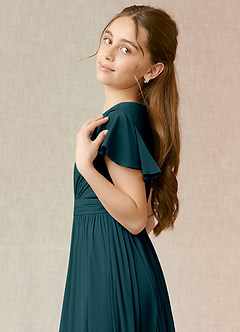 Azazie Mosley Junior A-Linie Gestreift Gittergewebe Kleid Kiefer image6