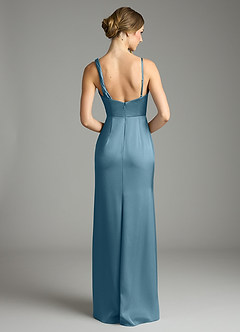 Azazie Samara Robes de demoiselle d'honneur Robe Sirène en Satin extensible Plissée Bermude image2