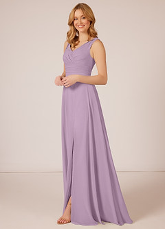 Azazie Bianca Bridesmaid Dresses A-Line Pleated Chiffon Floor-Length Dress image6