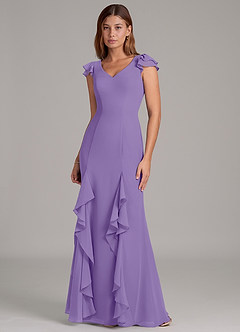Azazie Nessa Bridesmaid Dresses Tahiti A-Line Chiffon Dress image4