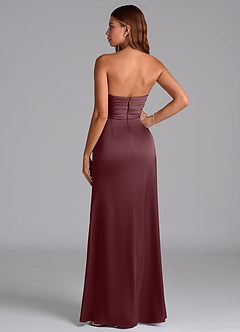 Azazie Claudelle Suknie dla druhen Syrena Bez ramiączek Satyna elastyczna Do ziemi Sukienka image7