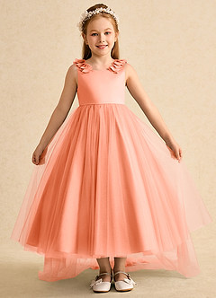 Azazie Lorita Flower Girl Dresses Sunset A-Line Beaded Tulle Dress image2