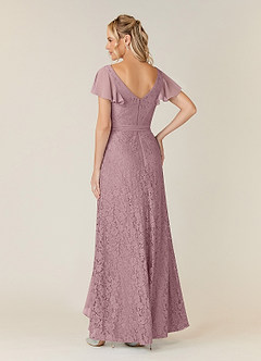 Azazie Knox Mother of the Bride Dresses Dusty Rose A-Line V-Neck Chiffon Dress image4