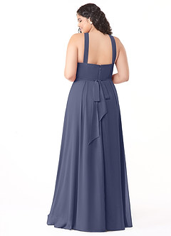 Azazie Dixie Bridesmaid Dresses Stormy A-Line Halter Pleated Chiffon Dress image10