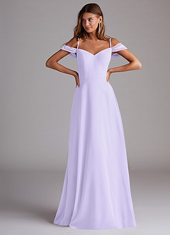 Azazie Marley Bridesmaid Dresses Lilac A-Line Off the Shoulder Chiffon Convertible Dress image4