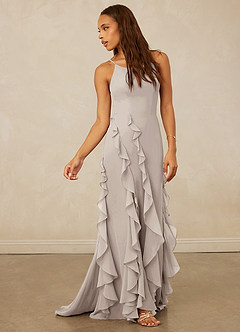 Christian Siriano Bridal for Azazie 1006 Bridesmaid Dresses Frost Mermaid Ruched Chiffon Dress image4