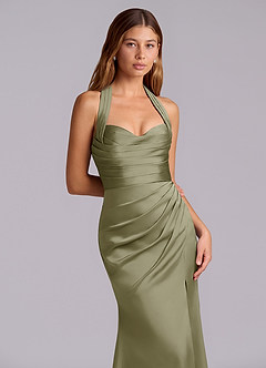 Azazie Destiny Bridesmaid Dresses Pistachio Mermaid Sweetheart Neckline Stretch Satin Dress image5
