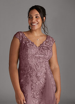 Azazie Melena Mère de la mariée Robes Robe Sirène en Tulle Dentelle Rose Poussiéreuse image9