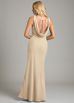 Azazie Rylina Bridesmaid Dresses Champagne Mermaid Pleated Chiffon Dress image6