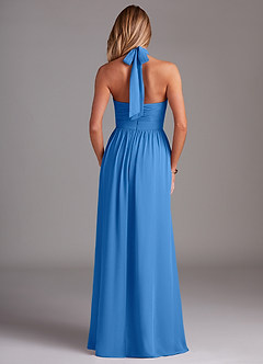 Azazie Avary Bridesmaid Dresses Blue Jay A-Line Pleated Chiffon Dress image8