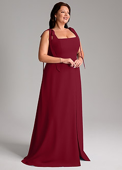 Azazie Debra Bridesmaid Dresses Burgundy A-Line with Pockets Chiffon Convertible Dress image12