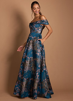 Vestido Floral Verde Azulado Largo Jordan image5