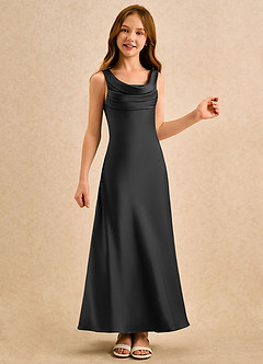 Azazie Raspberry Girls Formal Flower Girl Klänningar Klä A-Line i Stretch Satin Plisserad image4