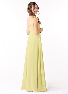 Azazie Rosey Junior Vestido de Sorbete De Limón de Gasa de Corte En A con Escote de Corazón image2