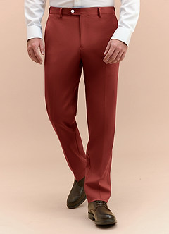 front James Terracotta Structured Stretch Dress Pants