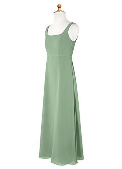 Azazie Renee Junior Matcha A-Line Side Slit Chiffon Dress image7