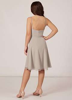 Azazie Kalie Junior Frost A-Line with Belt Chiffon Dress image4