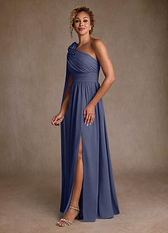 Azazie Lancaster Abiti per la Madre della Sposa Abito A-Line in Chiffon Monospalla Stormy image5