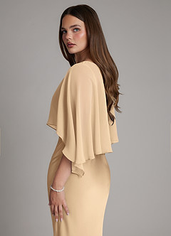 Azazie Ambra Brudtärnklänningar Klä av Sjöjungfru i Stretch Satin Plisserad Champagne image8