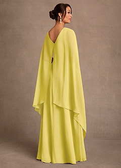 Azazie Liddie Mother of the Bride Dresses Canary A-Line Pleated Chiffon Dress image3