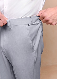 front Savile Grey Wool Blend Dress Pants