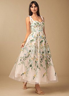 Robe Longue Rose Blush Multi Aurelie image7